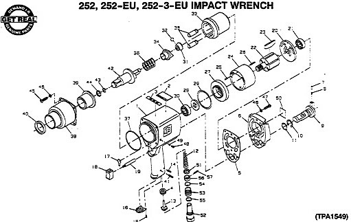 Diagram Diagram and Parts List for IR252  Ingersoll Rand Wrench